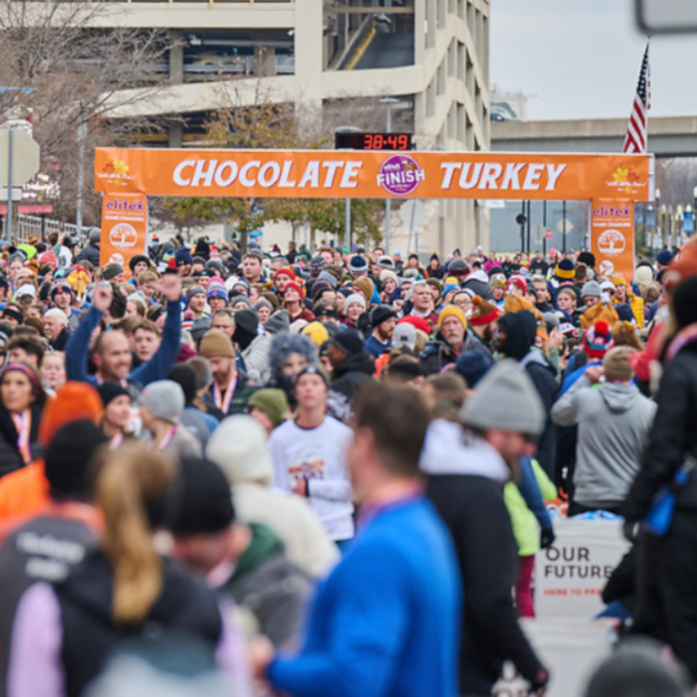 Chocolate Turkey run and walk every Thanksgiving morning. The Annual Chocolate Turkey Run held Thanksgiving morning.